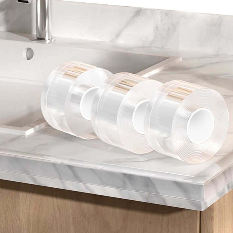 CHENYA 3 Pack Clear Edge Protector Strip,1.57 in x 9.84 FT,Sharp Edge Wrap Cover Tape,Self Adhesive Protective Bumper Guards for Cabinet Door Desk Glass Table Bed Furniture,Kitchen Countertop - Image 1